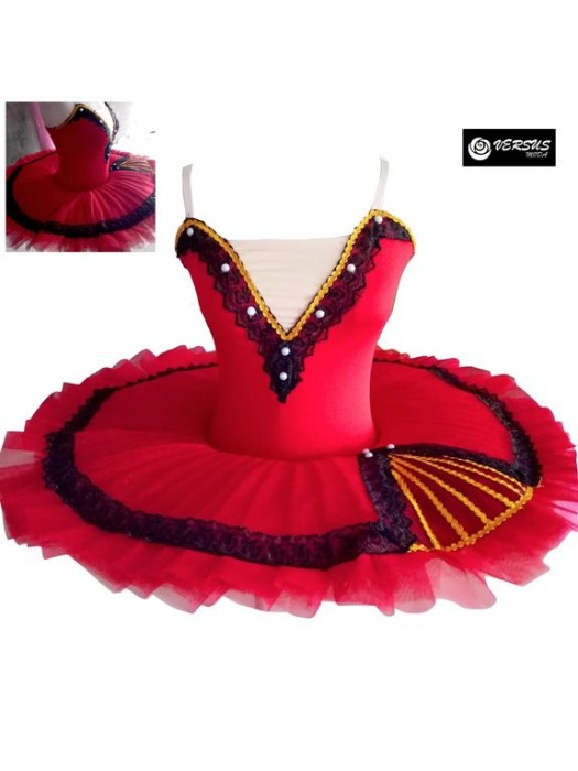 Vestito Tutù Saggio Danza Rosso Carmen Don Chisciotte Kitri Tutu DANC198